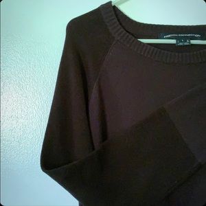 French Connection black and navy color block sweater